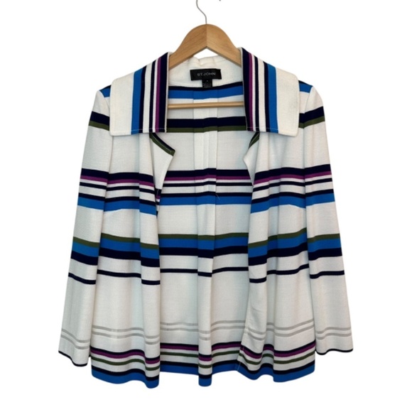 St. John Open Cardigan Sweater Womens Size 6 Santana Knit Wool Blend USA Made - Picture 16 of 16